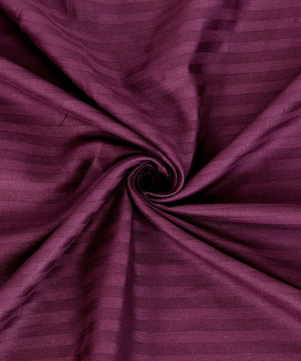 Wine Satin Stripe Single Bedsheet With 1 Pillow Cover