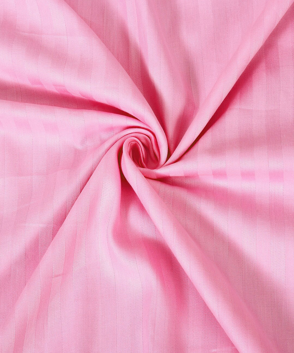 Pink Satin Stripe Single Bedsheet With 1 Pillow Cover