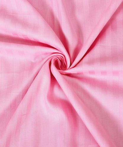 Pink Satin Stripe Single Bedsheet With 1 Pillow Cover