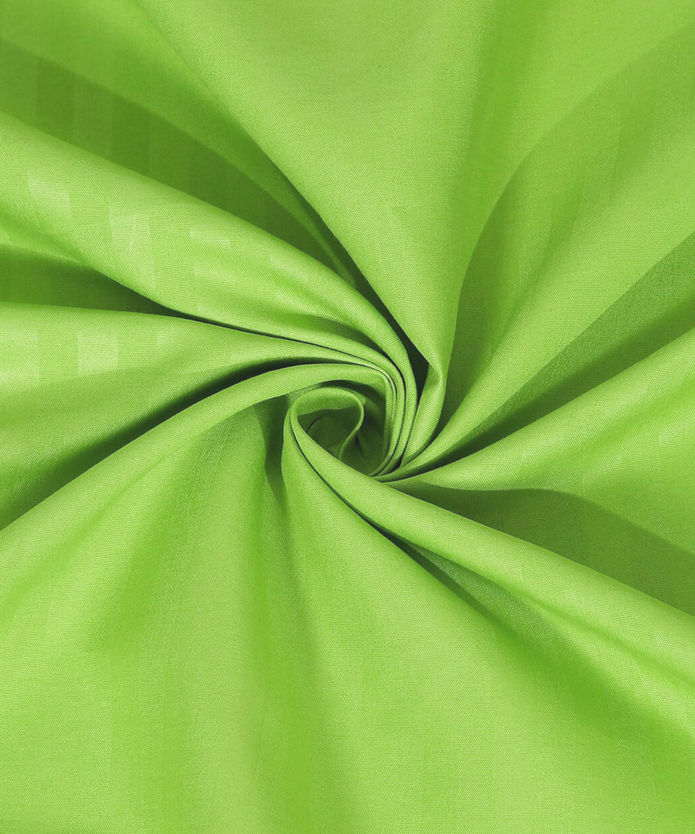 Green Satin Stripe Single Bedsheet With 1 Pillow Cover
