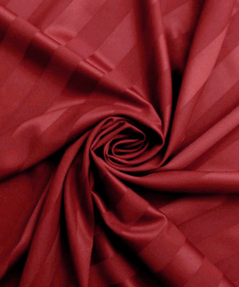 Red Satin Single Fitted Bedsheet With 1 Pillow Cover