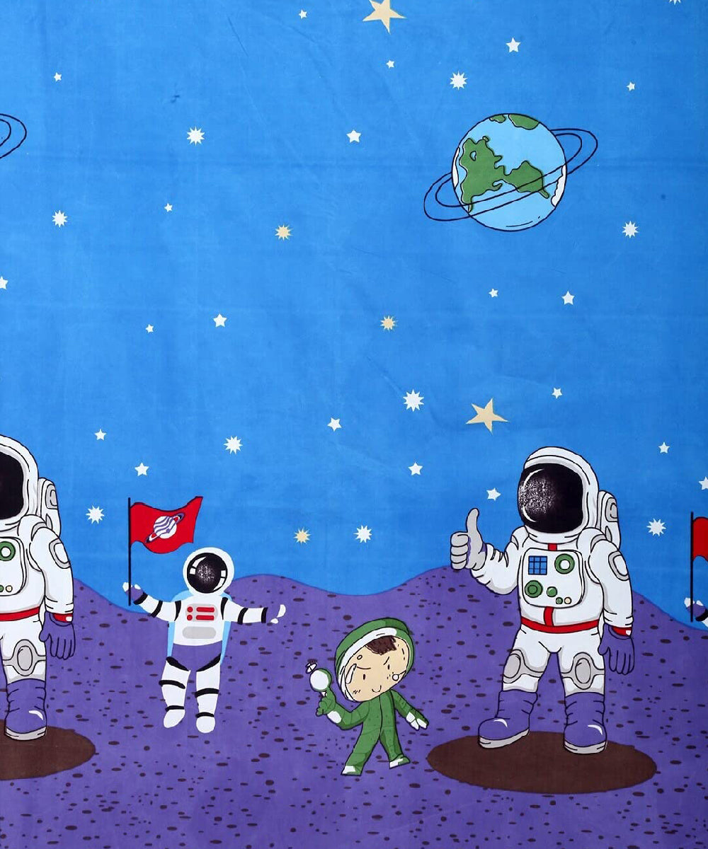Space Kids Flat Bedsheet With Pillow Covers