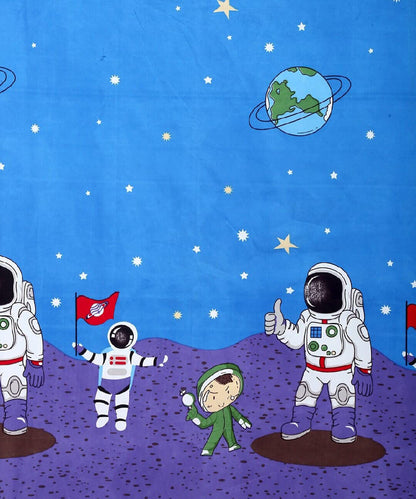 Space Kids Flat Bedsheet With Pillow Covers