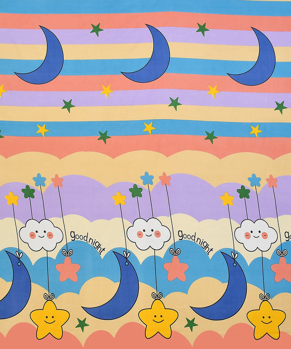 Dreamy Starry Night Kid Flat Bedsheet With Pillow Covers