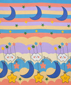 Dreamy Starry Night Kid Flat Bedsheet With Pillow Covers