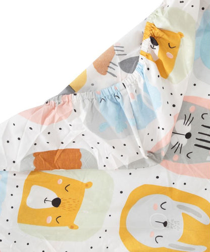 Cuddly Critters Kids Flat Bedsheet With Pillow Covers