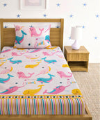 Ocean Fantasy Kids Flat Bedsheet With Pillow Covers