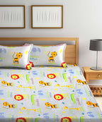 Jungle Safari Kids Flat Bedsheet With Pillow Covers