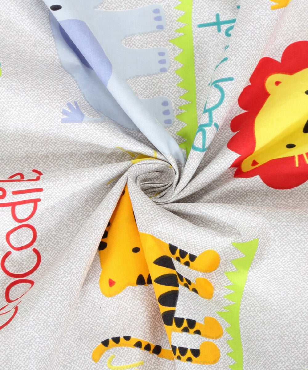 Jungle Safari Kids Flat Bedsheet With Pillow Covers