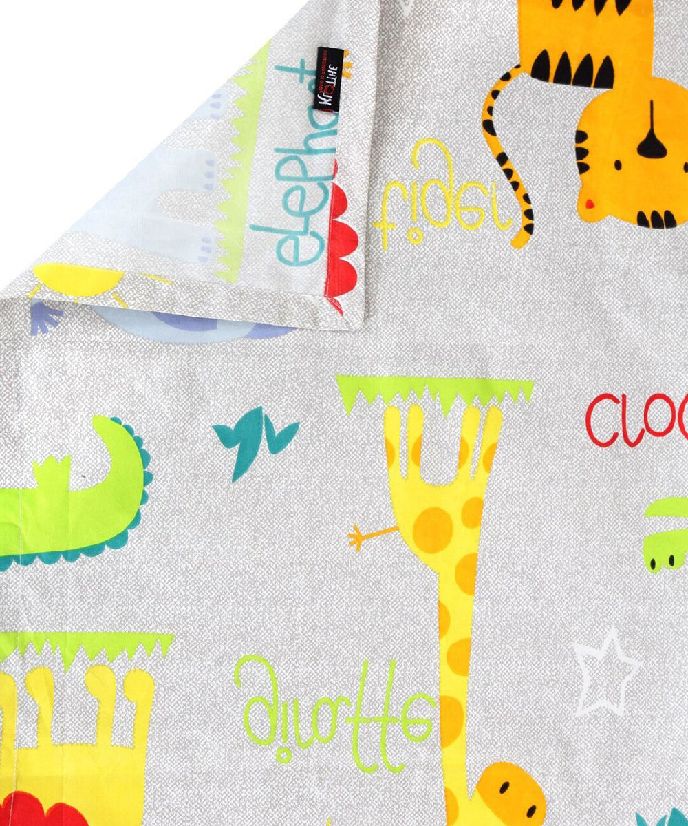 Jungle Safari Kids Flat Bedsheet With Pillow Covers