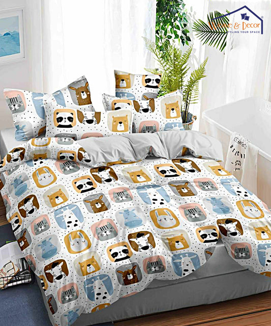 Cuddly Critters Kids Comforter Set with Bedsheet & Pillow Covers