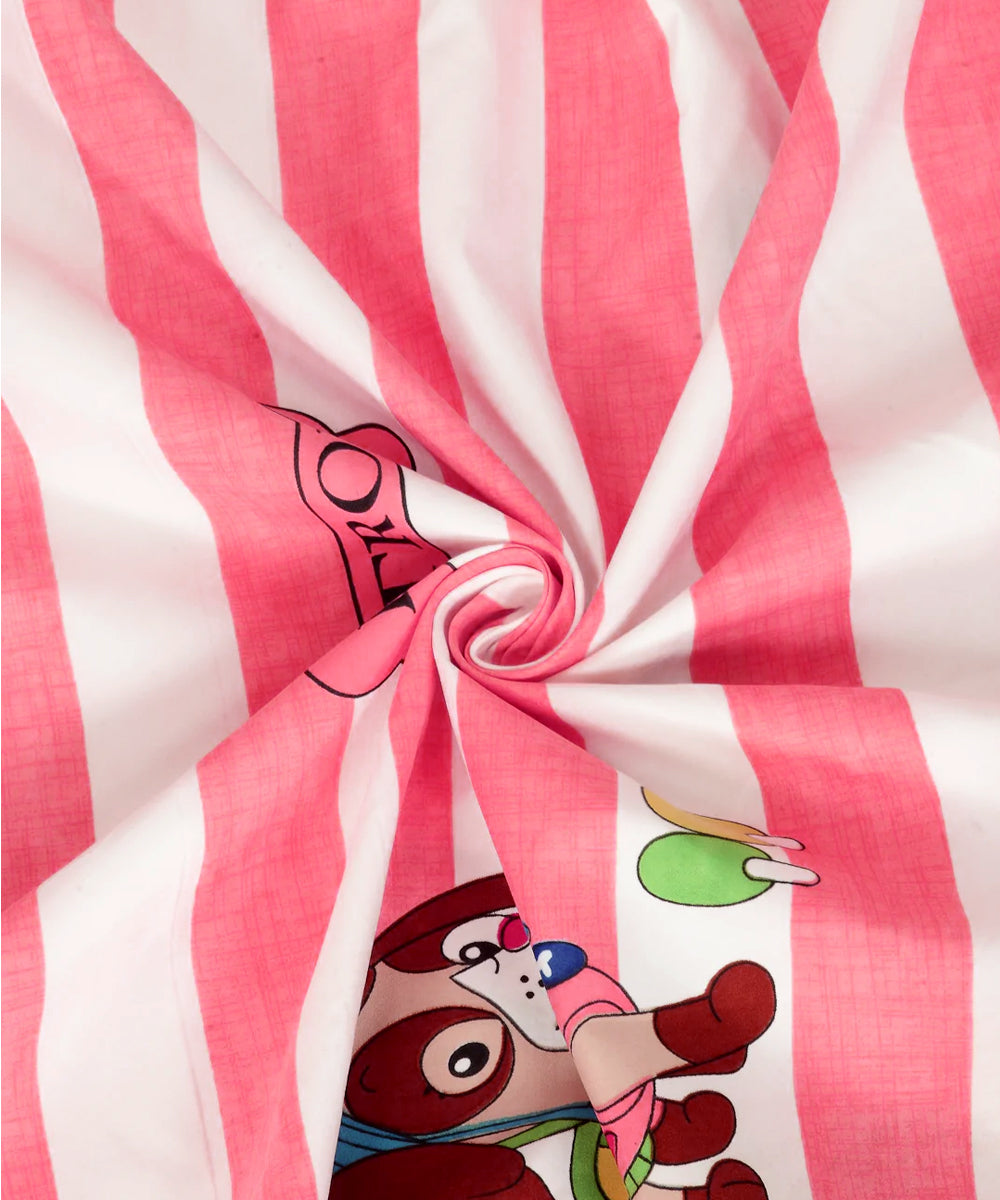 Paw Patrol Peach Kids Flat Bedsheet With Pillow Covers