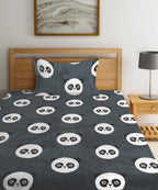 Panda Playtime Kids Flat Bedsheet With Pillow Covers