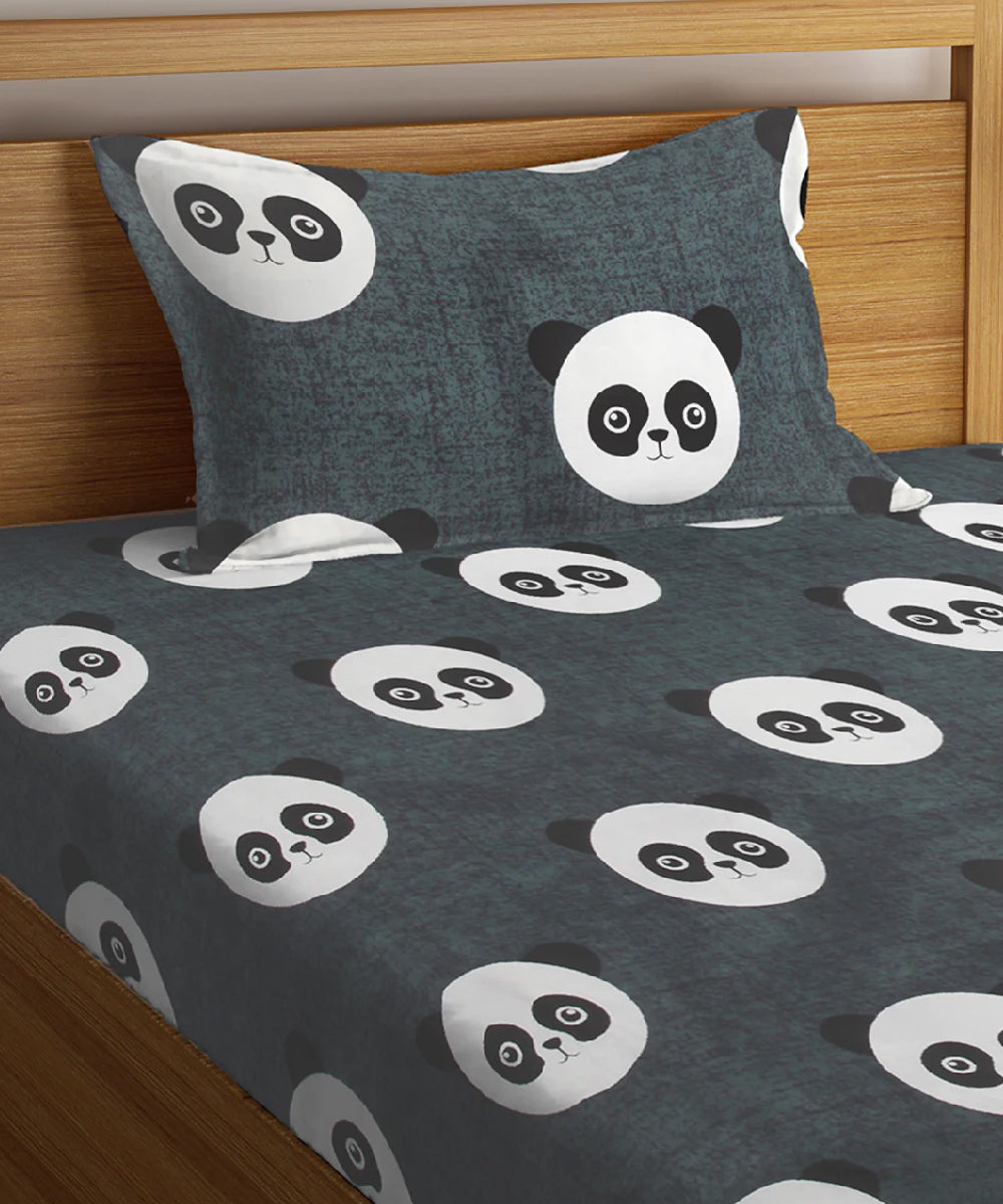 Panda Playtime Kids Flat Bedsheet With Pillow Covers