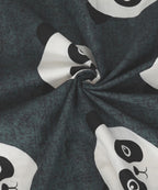 Grey Pandas Double Bedsheet With 2 Pillow Cover