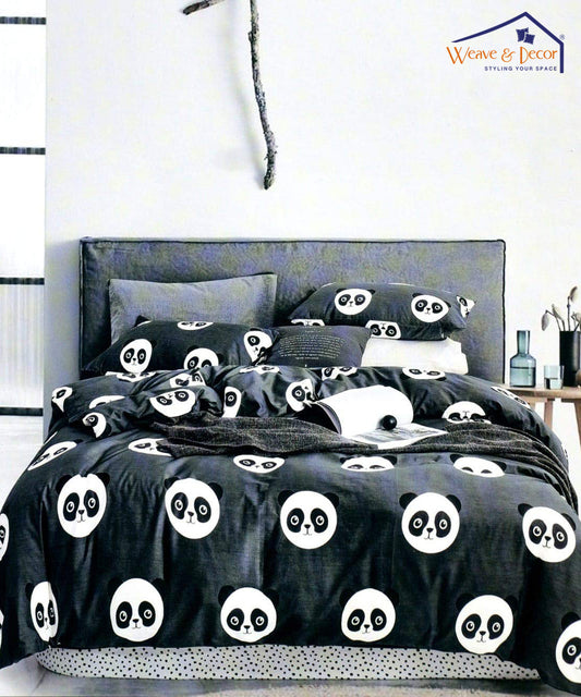 Grey Pandas 350GSM Single Bed Comforter