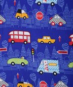 Toy Car Kids Flat Bedsheet With Pillow Covers