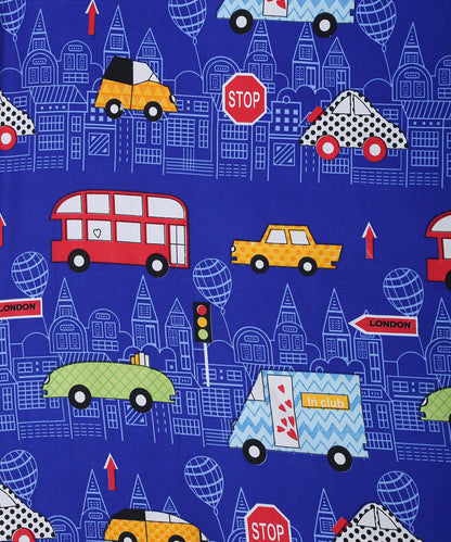 Toy Car Kids Flat Bedsheet With Pillow Covers