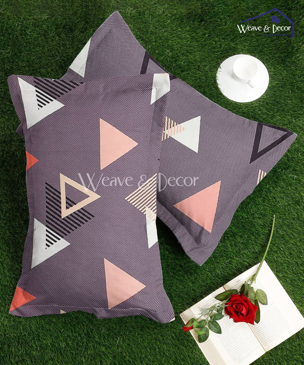 Multi Color Triangles  Pillow Cover Set of 2