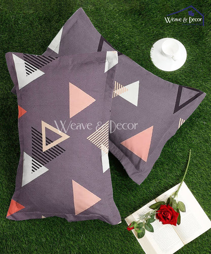 Multi Color Triangles  Pillow Cover Set of 2
