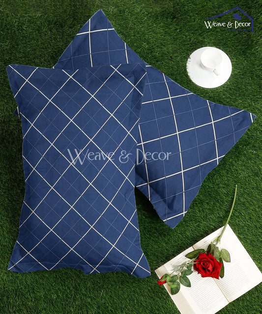 Blue Checks Pillow Cover Set of 2