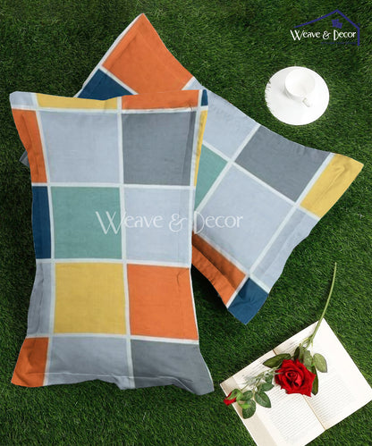 Blue Checks Pillow Cover Set of 2