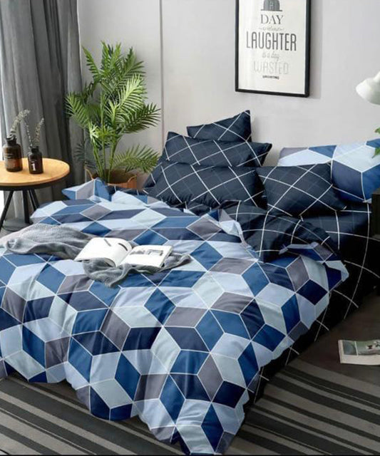 Modern Rhombus Single Bedsheet With 1 Pillow Cover
