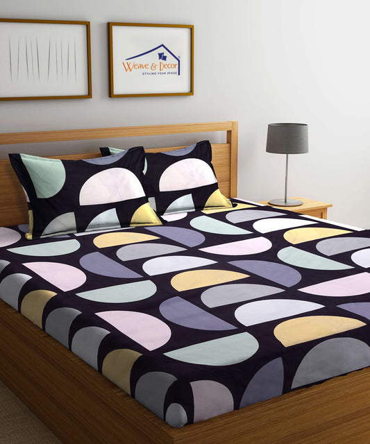 Geometrical Super King Fitted Bedsheet With 2 Pillow Covers