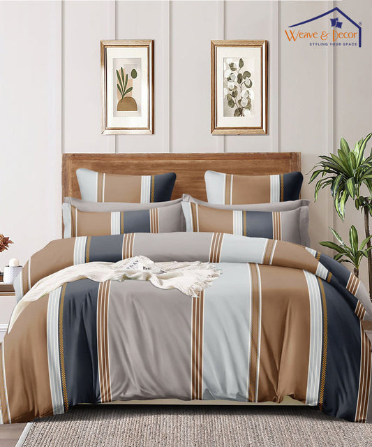 Multicolor Lines Single Bedsheet With 1 Pillow Cover