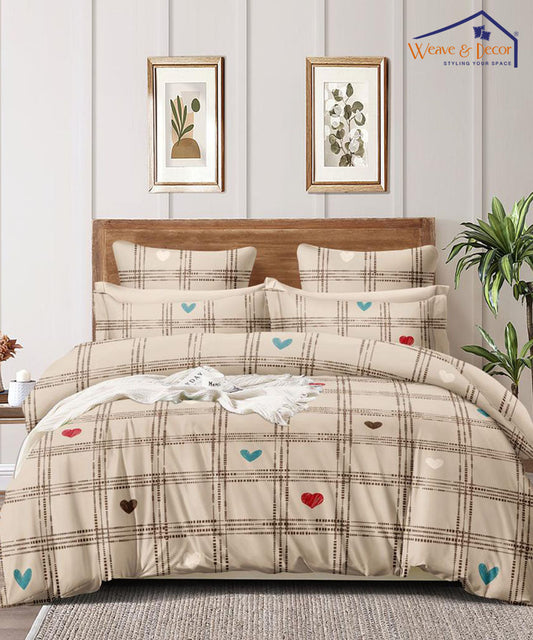 Heart & Checks 350GSM Single Bed Comforter