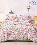 Pink Roseate Flat Bedsheet With Pillow Cover