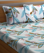 Whispering Leaves Flat Bedsheet With Pillow Covers
