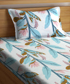 Whispering Leaves Flat Bedsheet With Pillow Covers