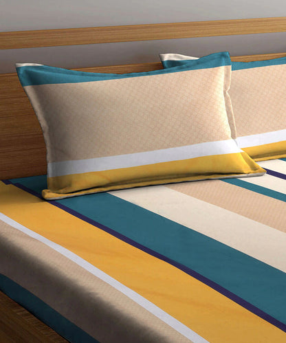 Multi Color Flat Bedsheet With Pillow Covers
