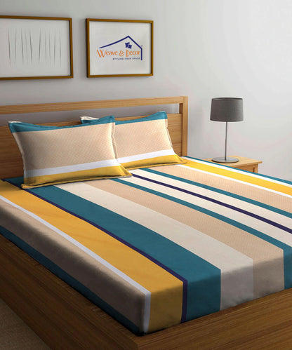 Multi Color Flat Bedsheet With Pillow Covers