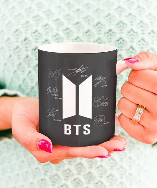 BTS Black Ceramic Coffee Mug