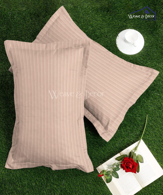 Cream Satin Stripe Pillow Cover Set of 2