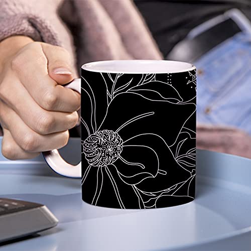 White Printed Ceramic Coffee Mug