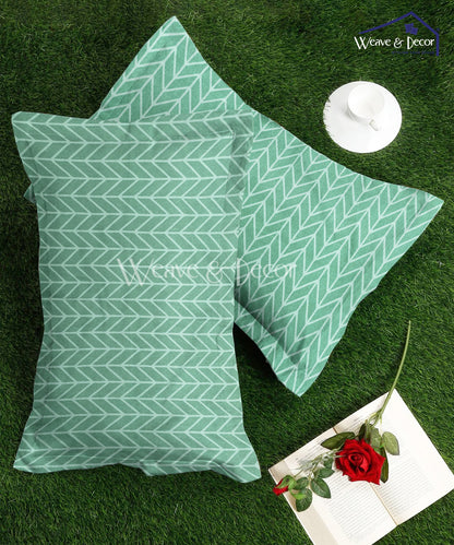 Green Zigzag Pillow Cover Set of 2