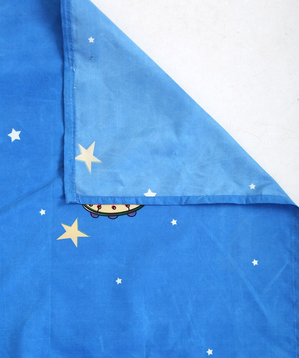 Space Printed Super King Fitted Bedsheet With 2 Pillow Covers