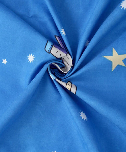 Space Kids Single Bedsheet with 1 Pillow Cover