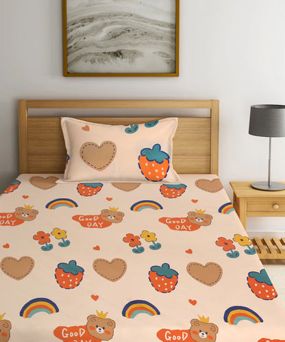 Sweet Dreams Kingdom Kids Flat Bedsheet With Pillow Covers