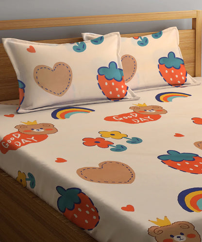 Sweet Dreams Kingdom Kids Flat Bedsheet With Pillow Covers