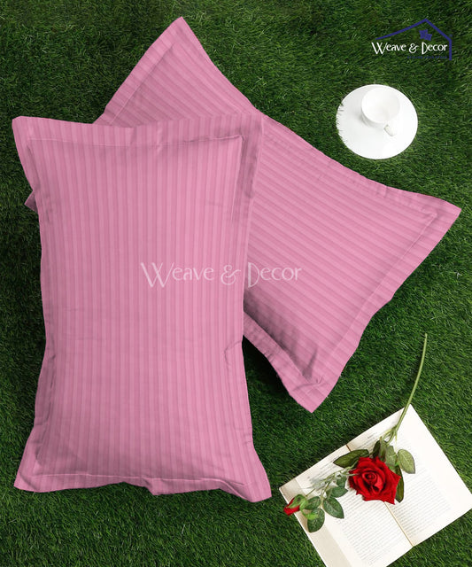 Light Pink Satin Stripe Pillow Cover Set of 2