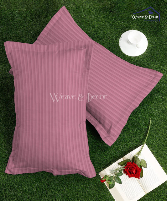 Pink Satin Stripe Pillow Cover Set of 2