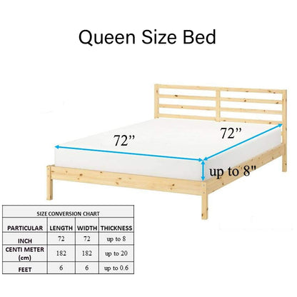 Beige Floral Fitted Bedsheet With Pillow Cover