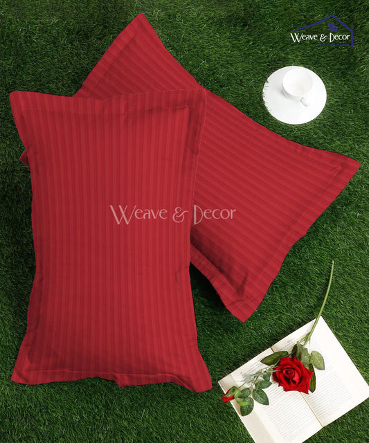 Red Satin Stripe Pillow Cover Set of 2